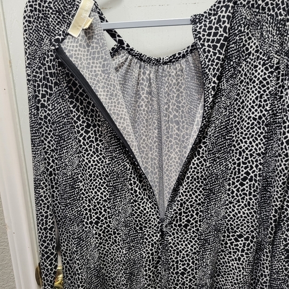 Michael Kors Dress XL Extra Large Black White Stretch A Line EUC - Picture 3 of 8